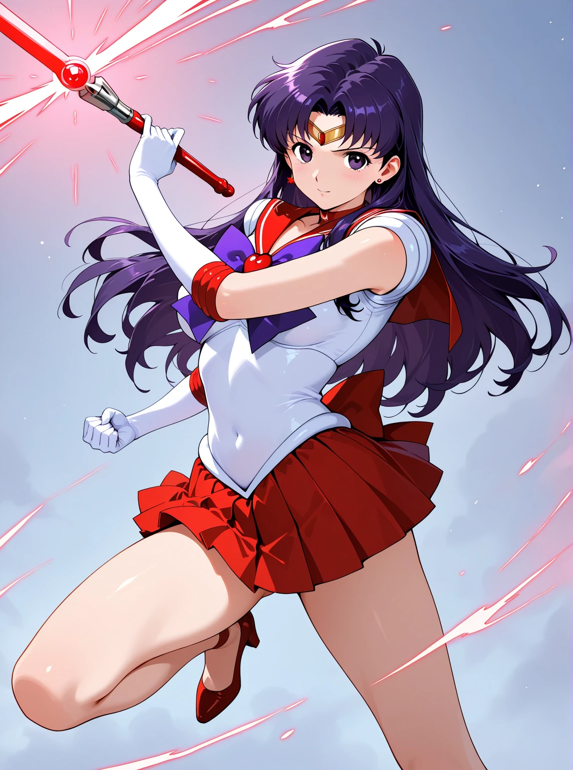 A translucent slime and a sweaty, naked Sailor Mars grapple with each other