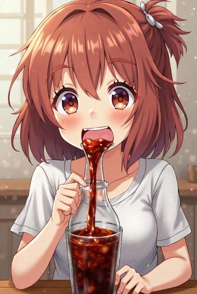 (ChocolateWetStyle:1.6), buruma, brown buruma, (Short sleeve gym uniform), (No background), One girl, smile, Twin tails, (Arms at your sides), Are standing, Cowboy Shot, ((Highest quality)), ((masterpiece)), (detailed), Perfect Face, Perfect Arms, Perfect hands, Perfect Fingers, anime, Ultra-fine illustration,