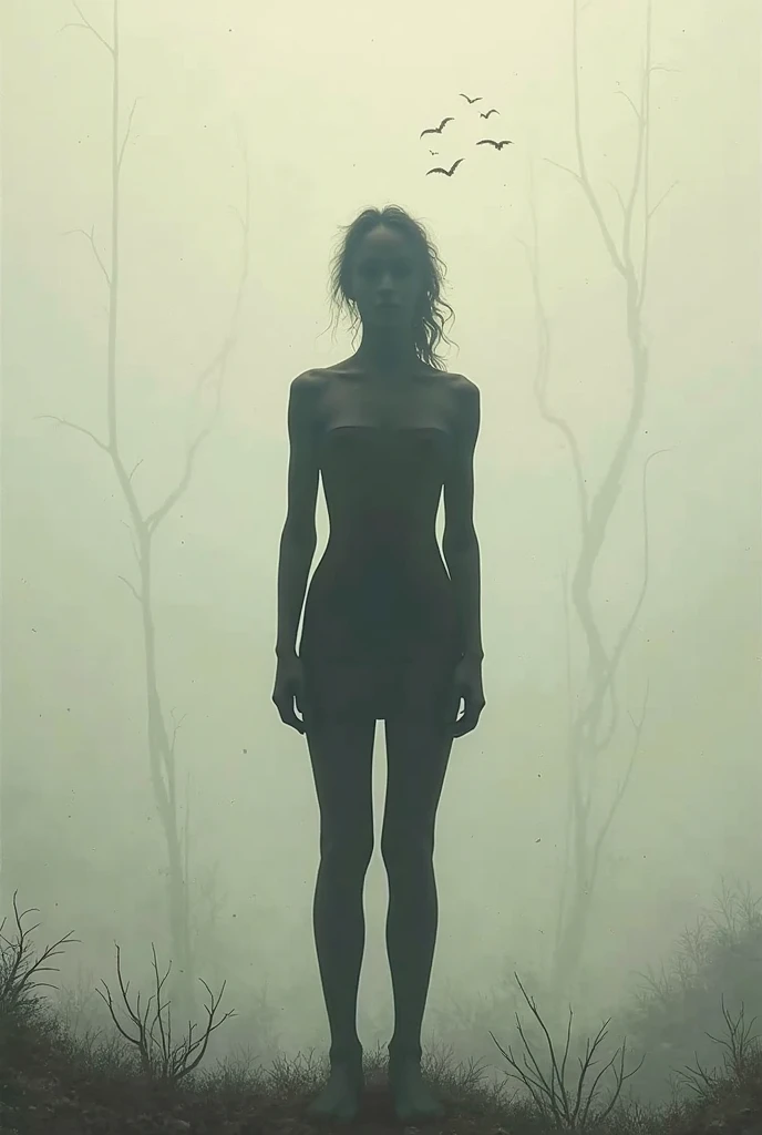 Beautiful Naked slave girl runs through the forest, confused and depressed, very thin and scared