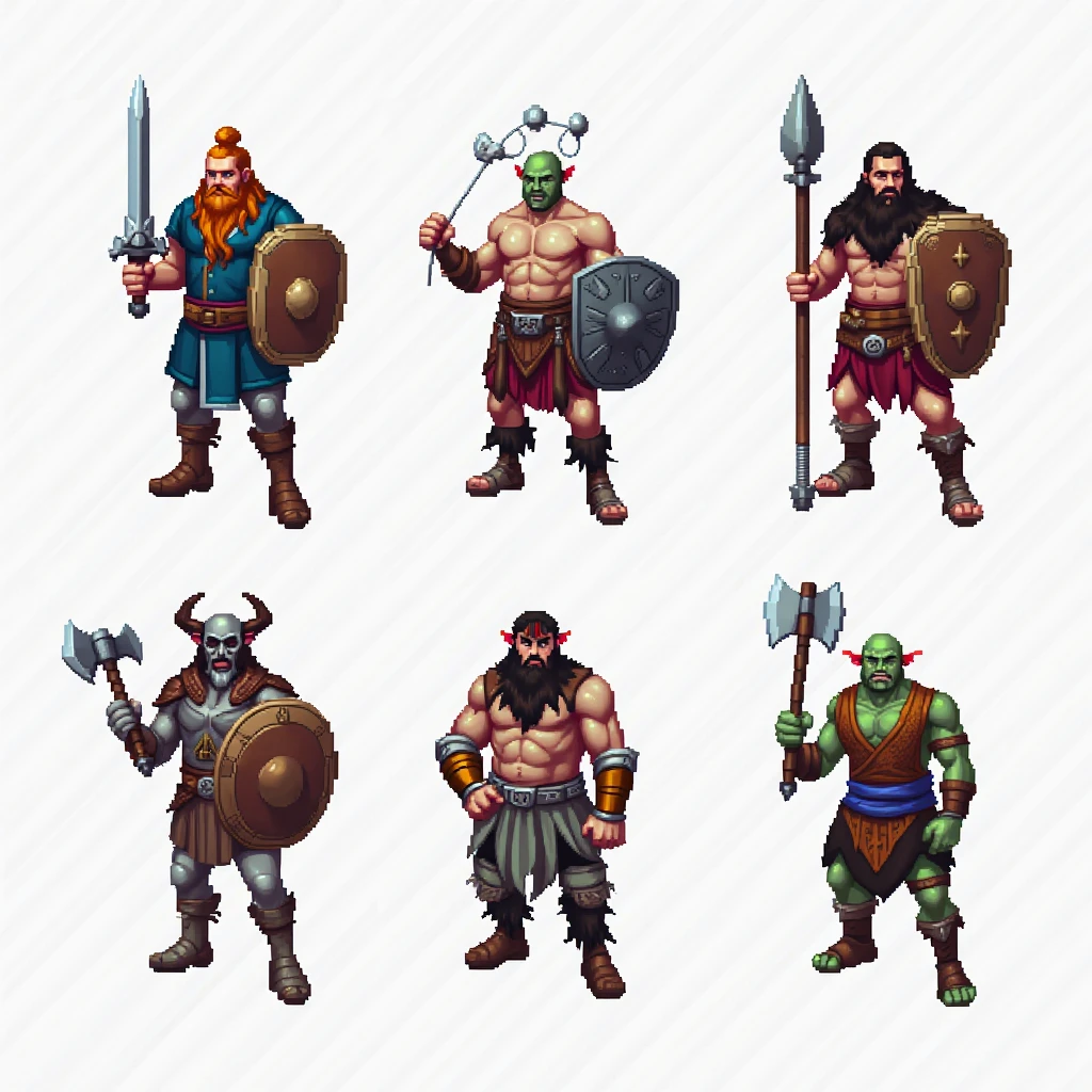 (extremely detailed 8k wallpaper),a medium shot photo of a half orc wizard barbarian, a halflings bard, a wood elf arcane Archer with an iron golem right arm, a fearless Firbolg druid with a pink highlight in his hair, intricate, high detail, dramatic, big