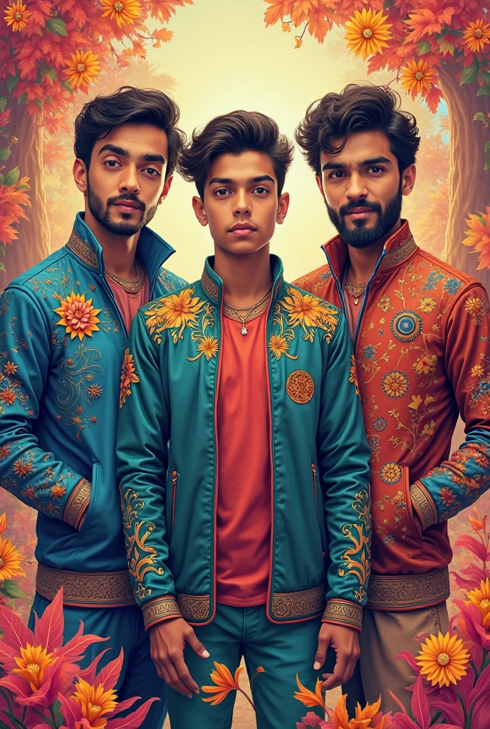 change the background to greenery type hills and soulful climate with 8k resolution change the costume of red shirt boy to yellow jacket and ultra realistic clear image don't even try to change the faces of the persons