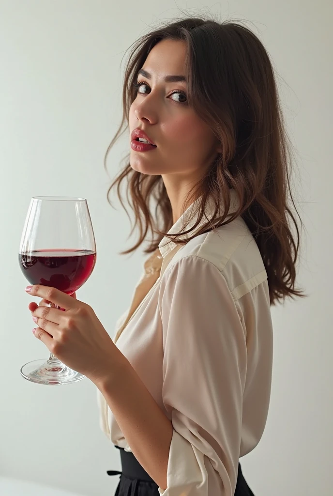 A woman with a glass of water, good proportions, by Aleksander Gierymski, offering the viewer a pill, beautiful woman, digitally enhanced, Nootropic Stimulant, Attractive woman, attractive girl, retrato em close, she holds a glass of wine, por Mathias Kollros, Attractive woman, profile pic
