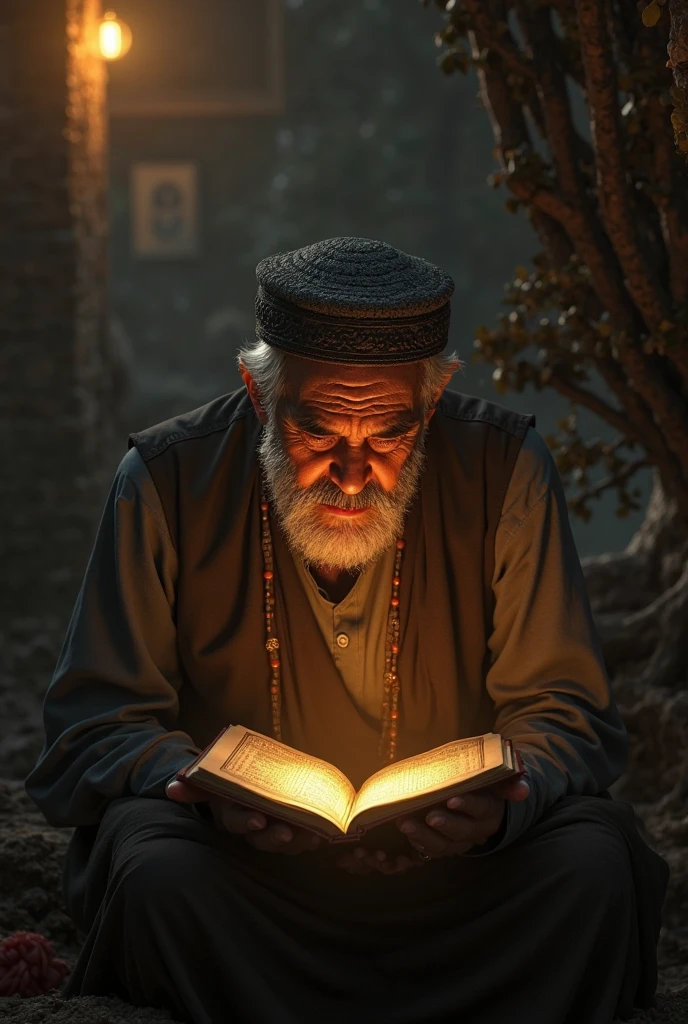 malay senior citizen reciting al quran