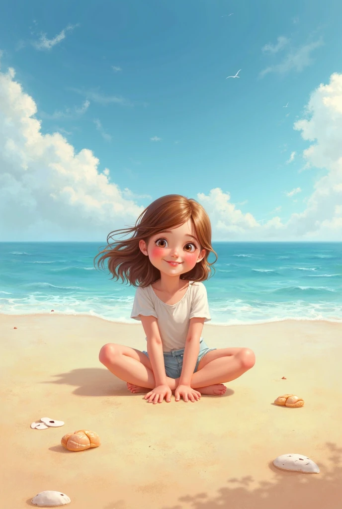 a girl on the beach 