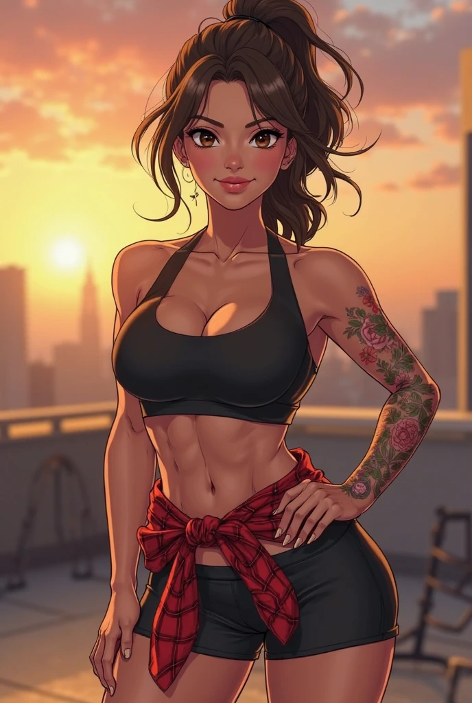 ((masterpiece, best quality)), (high resolution), 1 Tomboy, dark skin, beautiful!!!!