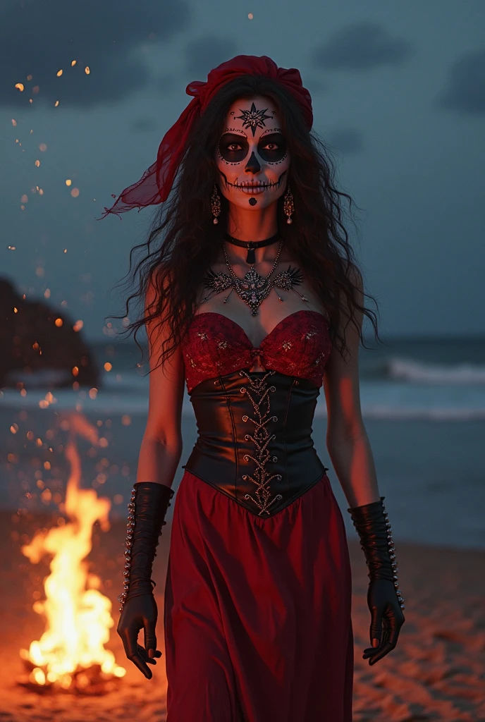 <lora:h4l0w3n5l0w5tyl3:1> halloweentech hwghostly halloweenglowstyle Hawaiian dancers performing the hula at a beachfront luau, (Masterpiece:1.3) (best quality:1.2) (high quality:1.1)