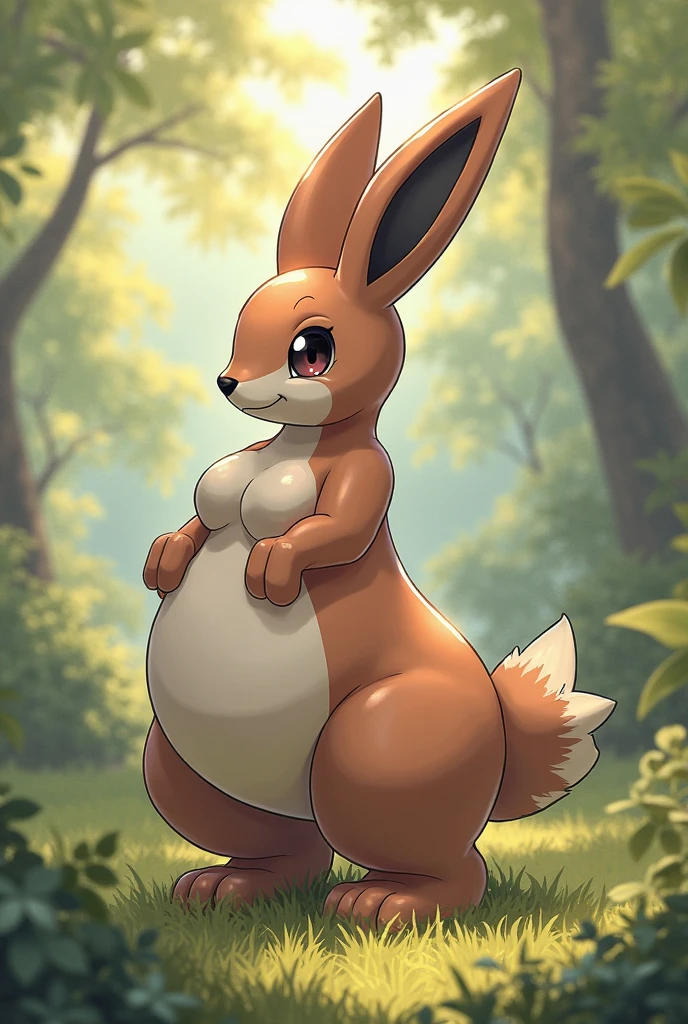 by bebebebebe, by spuydjeks, by spikedmauler, by moonrick, by asaneman, uploaded to e621, seductor, very detailed and beautiful, (female, anthro, anthro animal:1.1), 1girl, park, anthro, Lopunny, Pokémon, Red eyes ,cute face, adorable face, feminine face structure, female, mature woman, tomboy, hourglass figure, muscular, brown body, brown fur, tail, 1tail, fluffy tail, thick thighs, huge breasts, naked, nipples, futanari, shemale, dick, human dick, brown dick,
