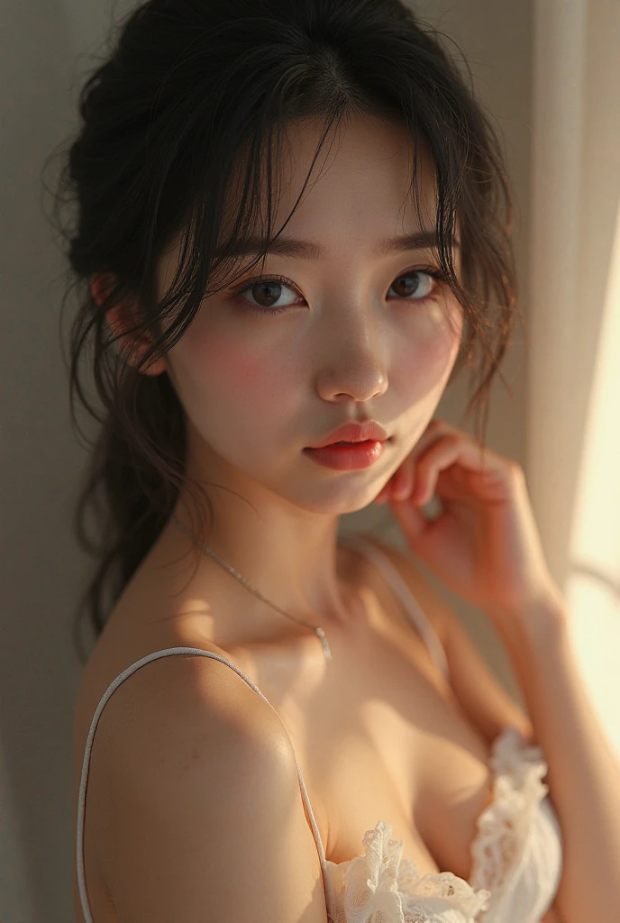 ((Showing Underarm、Underarm、Bright Underarm、A shiny oiled underarm:1.15、Shiny Underarm:1.15、Fine wrinkles on the underarm:1.6、Underarm wrinkles:1.6、Sweaty face、Show me Underarm、surreal、Underarm、Shining a light on Underarm:1.8、Fine wrinkles on the underarm、Details of Underarm pores、Realistic underarm skin、Shining a light on Underarm、Bright Underarm)), (at the library、The Girl in the Library、Off-the-shoulder blouse), (High resolution), (8k), (Very detailed), (Underarm Pose、Beautiful and beautiful eyes), (Highest quality), (Very detailed), (masterpiece), (wallpaper), (Detailed face),18 ~ Random age up to 35 years old、Shiny wrinkled Showing Underarm,Black Hair,Random hairstyles for short hair and updos、I can see your belly button、Japanese、Cleavage,mouth half open、blush:1.5,Large Breasts