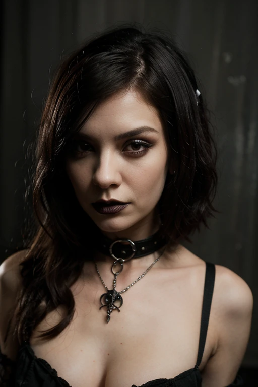 (best quality,4k,8k,highres,masterpiece:1.2),ultra-detailed,realistic,gothic rock lady,leather pants,smokey eyes,black lips,dark atmosphere,dramatic lighting,intense expression,mysterious aura,detailed hair texture,pale skin,high contrast,heavy eyeliner,gothic makeup,powerful presence,sexy and edgy,provocative pose,foreboding background,ethereal beauty,grunge fashion,vibrant colors,artistic composition,intense shadows,fierce personality,hauntingly beautiful,gothic aesthetic,elegant and dark,eerie ambiance,exquisite details,high-definition fantasy,emotionally charged portrait,deep shadows,strong and confident,vivid and rich tones,captivating and alluring,striking facial features,mesmerizing gaze,sophisticated allure
