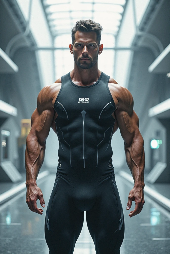 ((Men only)), (full body), (handsome muscular beautiful high school boy floating in space), (wearing blue tanktop), (blue hair), (Planets and nebulae in the background), Chris Redfield, Mischievous smile, (detaile: 1 in 1), Natural muscles, HIG quality, beautidful eyes, (Detailed face and eyes), (Face、: 1 / 2), Noise, Real Photographics、... ............................................................................................PSD, Sharp Focus, High resolution 8K, realisitic & Professional Photography, 8K UHD, Soft lighting, High quality, Film grain, FujifilmXT3
