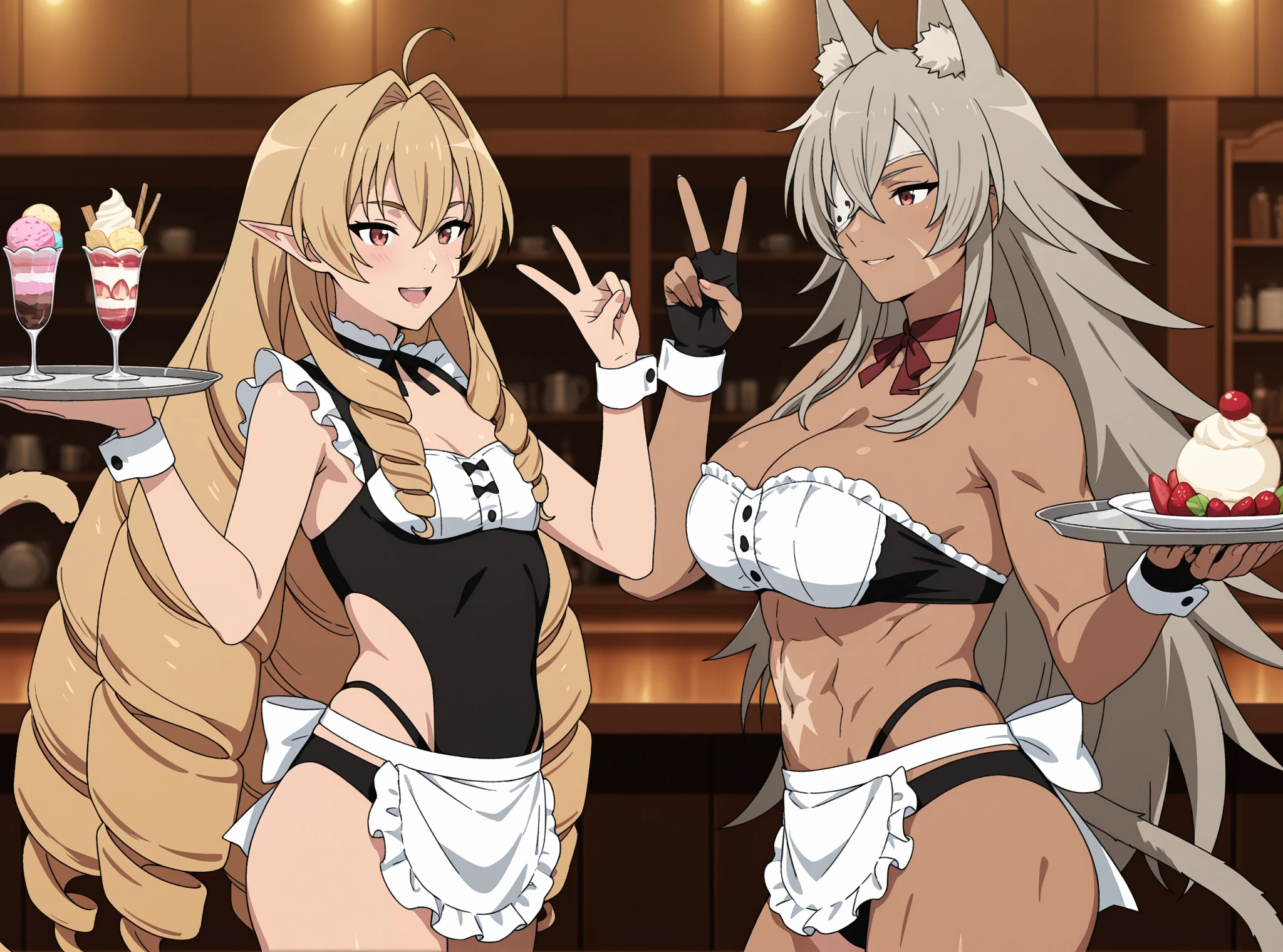 score_9, score_8_up, score_7_up, source_anime, BREAK by ikuchan kaoru, iku, clean color, flat color, 1girl, anime screencap, screencap, 2girls, duo, indoors, ((crossover)), standing,BREAK, bowsette, bowsette mario, BREAK, hellsing, seras victoria, /hellsing/