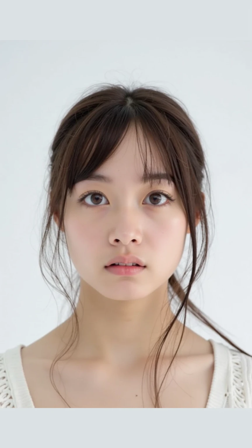 You are a professional gravure photographer.。とても美しい一人の日本人女性のphotographを創造してください。Delicate facial features、Bob Hair, Captivating Gaze、Thigh shot , Lunar Surface、Advanced Depth of Field、masterpiece、Highest quality、photograph、reality、High resolution、Very detailed、