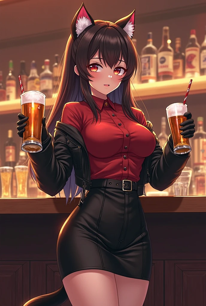 score_9, score_8_up, score_7_up, BREAK, source_anime,1girl, field, sunset, solo focus, smile, blush, standing, (from side), looking at viewer, large breasts, wizshadow, ahoge, hair over one eye, cross, hood, jewelry, cow print long sleeves and stockings, fine anime screencap_xl, anime screencap, holding a bottle with milk inside, fake horns, cow ears, red leather choker with golden neck bell, cow tail,