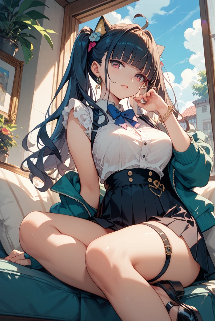 masterpiece, best quality, 1 girl, solo, , collared shirt, red plaid pleated skirt, red bow, (skirt lift:1.2), white bra, (show off bra:1.3), white panties, classroom((chignon))(extra long hair))((blunt bangs))((pussy))((bitch))((tsurime))((big eyes))((skinny body))((tall))(pale white skin))((botanical print))((toddler))((show off nipples under shirt))(pale white skin))((botanical print))((toddler))(((infant))) (((5 years old)))(See-through white see-through bra) (See-through white see-through panties)