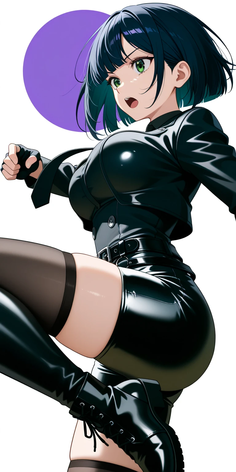 ((masterpiece,best quality, detailed)), ultra-detailed, detailed hair, hard rim lighting,((dramatic lighting)),sharp focus,
indoors, prison, dark, wet, sunbeams, from above, dutch angle,
shiraki meiko, black bodysuit, (unzipped), glasses, hair bun