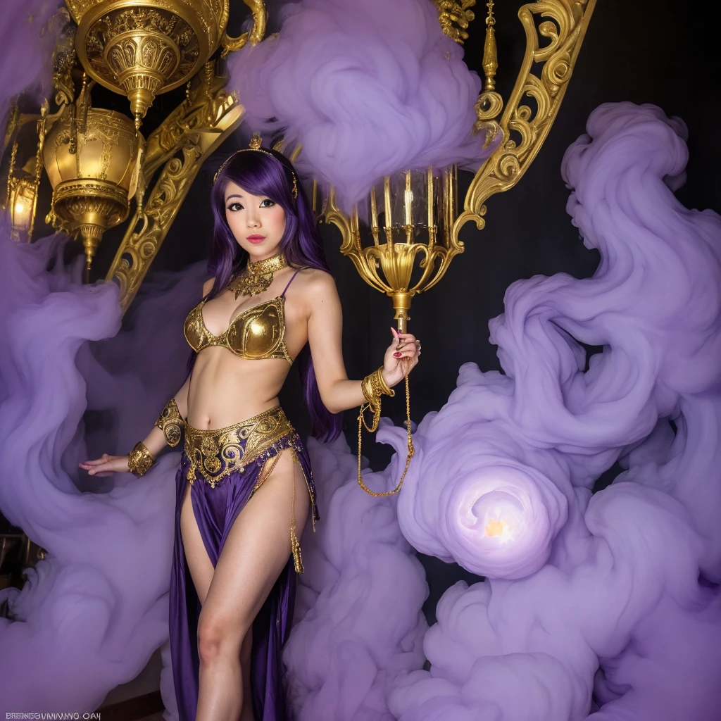 See-through idol costume、Chest opening、Transparent nipples、Leaning forward、1People Girls、stage、Purple Hair
