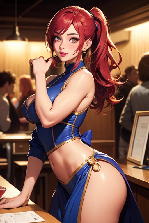 melhor trabalho, Beautiful girl, messy hair,vestido vermelho olhos azuis, apaixonado, sensual, colar, vindima, seios grandes, dentro, coxas grandes, bright skin illumination, foco, Cinematic sharpness, altamente detalhado, 8kmasterpiece (ganster menina:1.2) no bar,(extremamente detalhado:1.2), super HD, 8k, (intrincate details:0.8), hyper realistic, foto profissional, excepcional, cowboy shot,Accessories in a pub，Light is dim，Muitos homens fortes，Bar meninas，um terno de marinheiro，Supersaia，encharcado por todo o corpo，Standing or lying down or squatting or sitting or kneeling，Cabelos loiros ou vermelhos ou pretos，Long or short hair or double ponytail or single ponytail or curly hair。roupas transparentes transparentes，no underwear，Garbage all over the ground，Too much milky liquid，pernas longas，rosto delicado，olhos extremamente detalhados，olhos grandes，seios grandes，Clothes are tight，roupas de tule，sorriso feliz