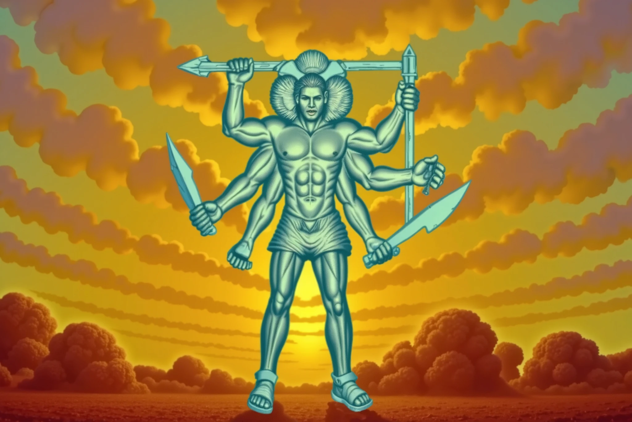 The mascot in question is the thunder god Tupã with bottomless trophies on the side