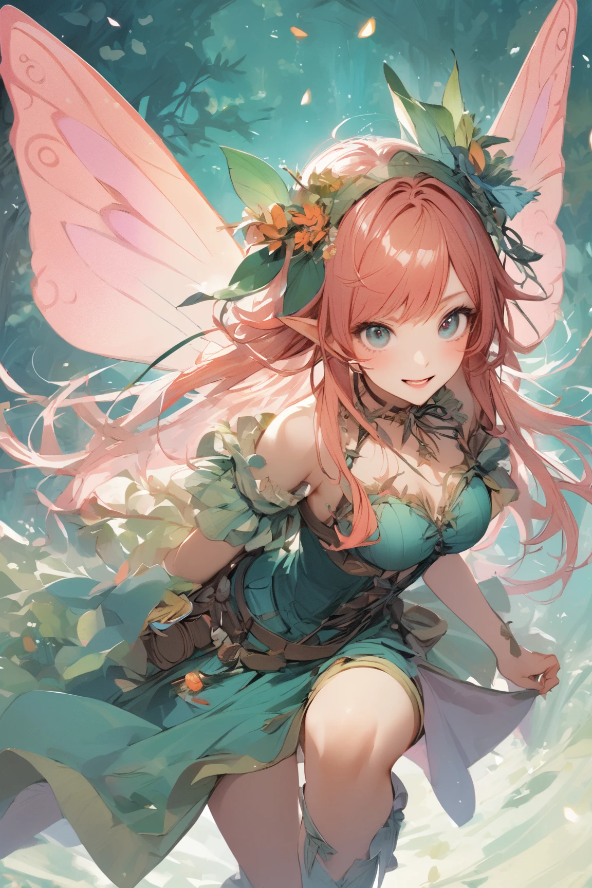 ((best quality)), ((masterpiece)), (detailed), 1 fairy girl, off-shoulder sweater, a fairy, fairy girl, winged pixie girl, girl fairy, various different types of insect wings, small breasts, NSFW,tentacle-like vines, Covered with tentacles, encoiled by tentacles, Tentacles around the body, many tentacles, captured by tentacles, bound by tentacles, trapped by tentacles, Fine details,Tentacled,Tied with tentacles, roaming tentacles, drooling,Crying,horrified expression, panic, fight for survival, helplessness, Detailed body,Full limbs,NSFW, being pulled into a flower, wild environment, jungle, terrifying floral environment, horrific nature, predatory flora, fairy catcher, fairy trapper, fairy catcher plant, tentacle-like vines, fairy trapper-plant, fairy catcher flower, tentacle-like vines, fairy trapper-flower inspired by carnivorous plants; a plant occupying the equivelant evolutionary niche as a spider would