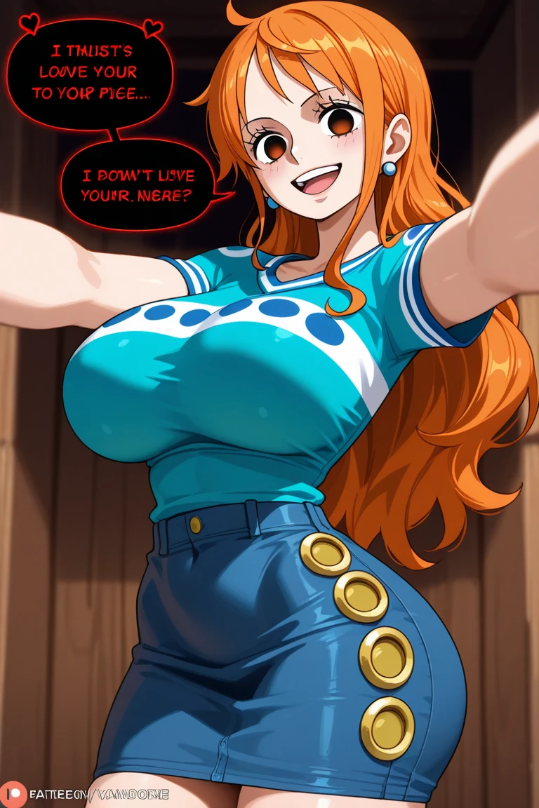 score_9, score_8_up, score_7_up, source_anime, best quality, clear face, Nami, orange hair, orange eyes, long hair, large breasts, perfect body, standing, looking at viewer, shocked, china dress, red clothes, dynamic angle, indoor, wet clothes,blushing,embrassed,see though clothes,big boob,hands on boob, view from below,bend over,ripped clothes,reveling dress,ripped dress,cum on face,sees big dick shadow,big dick,blowjob ,she sucks dick,dick touches her face,sexy,hot,raped sexy hot,fucked,hentai