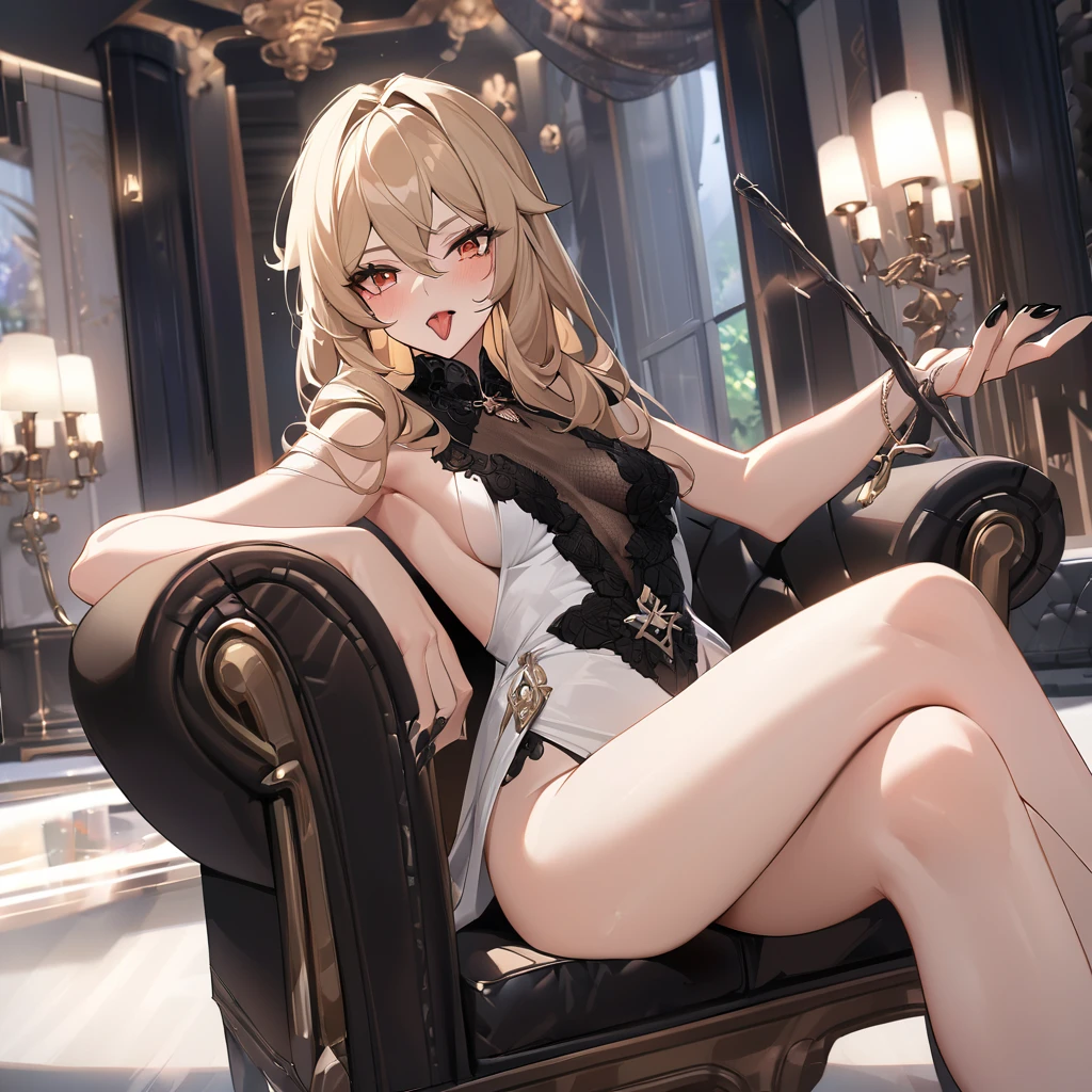 (photorealistic:1.4), (masterpiece, sidelighting, finely detailed beautiful eyes: 1.2), masterpiece*portrait, realistic, 3d face, glowing eyes, shiny hair, lustrous skin, solo, embarassed, (midriff), black underwear, blonde hair,