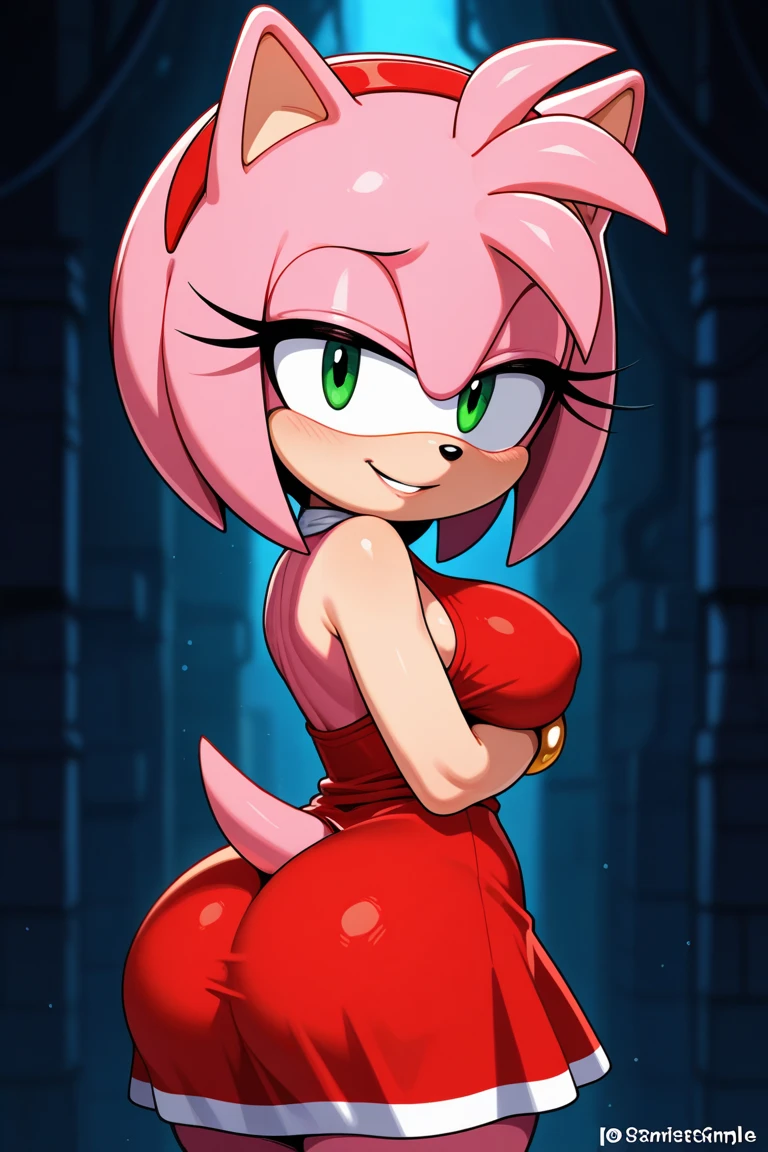 (a stunning) (masterpiece:1.2), (8k, high-resolution), ((blaze fusion with amy rose and rouge the bat:1.1)), (seductive), (revealing) sexy dress, (boldly colored) eyeshadow, (long, fluttering) eyelashes, (intense) menacing look, (alluringly) sultry, (mysterious) dark room, (provocative) lighting, vibrant colors