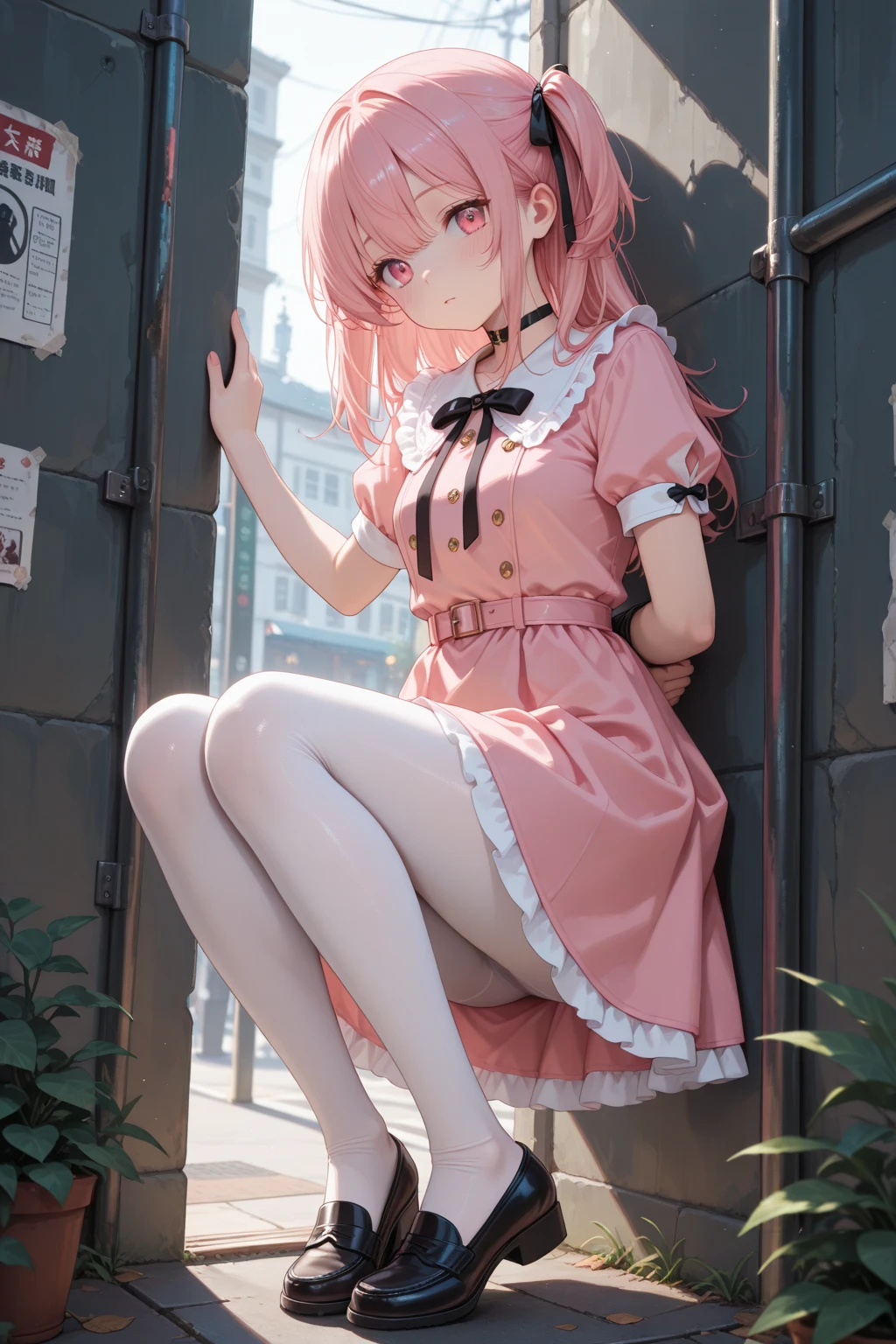 (high school girl uniform),(random pose),(Thin type:1.8),(big breasts),(random hairstyle),(Highest image quality,(8k),ultra-realistic,best quality, high quality, high definition, high quality texture,high detail,beautiful detailed,fine detailed,extremely detailed cg,detailed texture,a realistic representation of the face,masterpiece,Sense of presence),(A gust of wind blows up her skirt:1.23),(((Sexy see-through lingerie for women,Pink shiny bodysuit,Smooth and silky clothing,Trimmed combination,Very sheer lace stockings,Erotic leash,pajamas))),((Deep M-shaped leg spread))