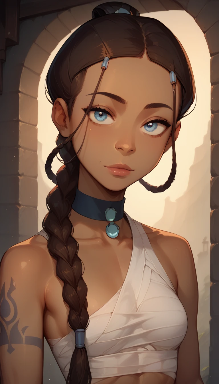 (detailedeyes), (delicate skin), best qualityer, Best Designer, best illustration, (photo photorealistic: 1.3), (high detail skin: 1.2), mais bonito, (detailedeyes), (delicate skin), (thin eyes), (1 girl) artistry, best qualityer , Best Designer, best illustration, big tits, uncensored, Kinessa from the paladins game, naked, black hair, dark and tanned skin, Red eyes, with sniper rifle,