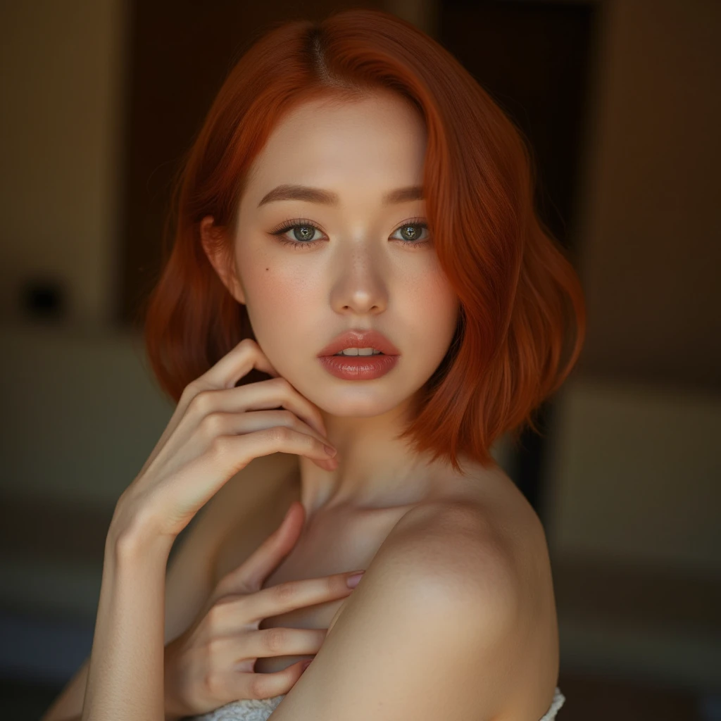 [Redhead (red curly hair, freckles, green captivating eyes, red lips, flawless skin) girl in (classic Hollywood glamour)], in a stunning {red | teal | cream} evening gown, {SFW | NSFW}, [attractive, flirting, looking at viewer], {full body:1.4 | bust:1.2 | portrait:1} with detailed skin (highly detailed), dazzling accessories, luxurious backdrop, velvet curtains, dramatic pose, interesting composition, spotlight illumination, rich shadows, shallow depth of field, sparkling bokeh, exquisite details, high-resolution, 35mm film, timeless elegance, 35mm photography, natural blurry, (HIGH-RESOLUTION RAW photo), (realistic, hyper-realistic:1.3), pristine, intricately detailed, flamboyant masterpiece, ultra- high definition, high resolution, (impeccable shadow), <lora:FilmVelvia2:1>, <lora:more_details:1>