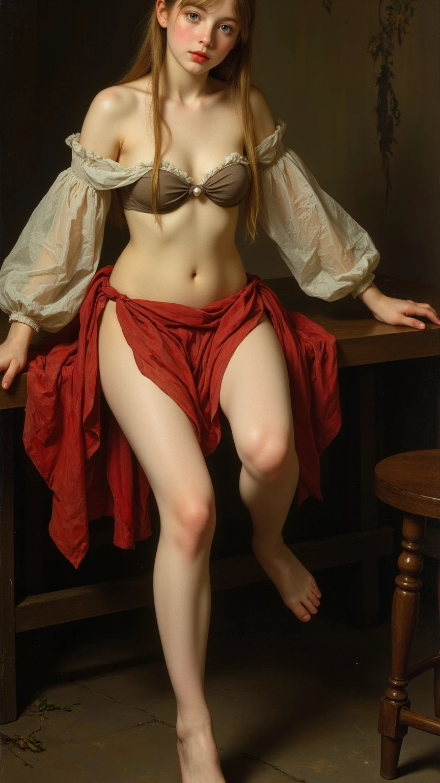 (masterpiece, best quality, dynamic angle), surrealistic, (nsfw:1.4), goth,
woman, fishnet top, long sleeves, chain necklace, thigh straps, choker, bracelet, sneakers, jewelery, gold, orange hair, braids, frowning, makeup, fit, large breasts, nipples, pussy, butthole, sitting, from below,
green, wall background,
(detailed face, detailed eyes), looking away,
God rays, hard shadow, dark studio, rim lighting, dimly lit, low key, very thin pussy, <lora:EMS-75851-EMS:-1.400000>, , <lora:EMS-78737-EMS:0.700000>, , <lora:EMS-75837-EMS:0.600000>, , <lora:EMS-75843-EMS:-1.000000>, , <lora:EMS-75835-EMS:1.400000>, , <lora:EMS-69762-EMS:0.500000>