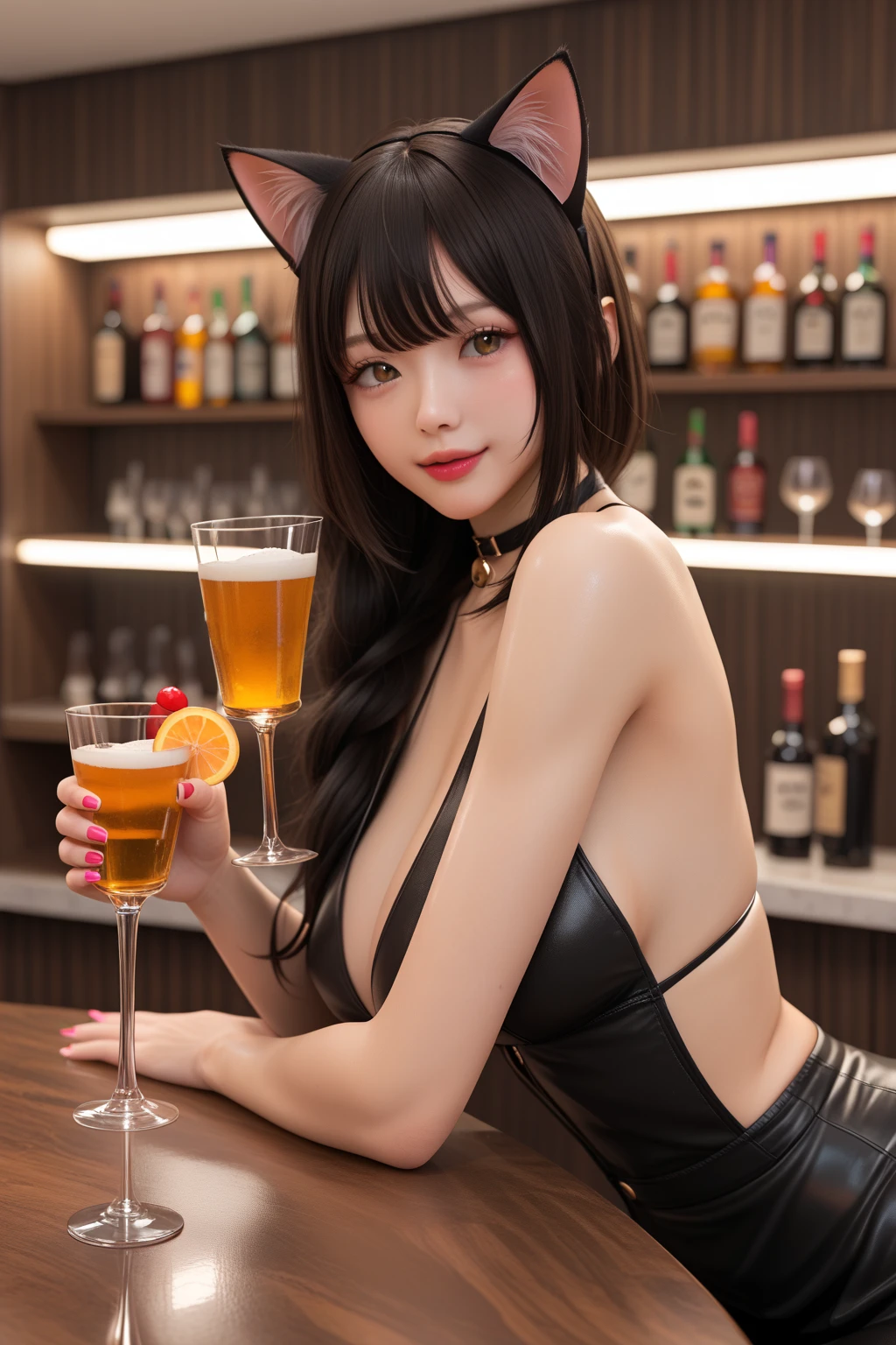 4 girls 、(Blackskin and Brown Skin and Whiteskin Gyarus:1.5, Random gyaru), Chilarism、(nightclub:1.5, nightclub lady:1.2, Nightlounge:1.2, lounge girls:1.3, neon Light and Dark)、Upper body portrait、drink alcohol、Drunkards、Fun atmosphere、sexy lady、Sit on the big red sofa