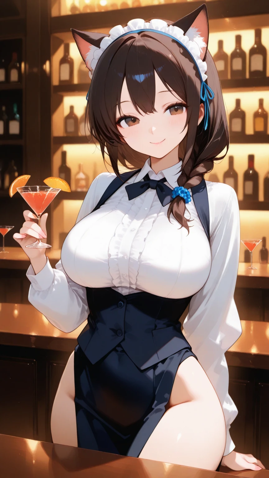 Hentai、High resolution、smile、Chitanda El、A busty, short, and stylish gal is drinking at a fancy bar.、Party Dresses、Fleet Collection、Perfect proportions、Cowboy Shot、Fatty thick legs、Sweaty、Clear eyes
