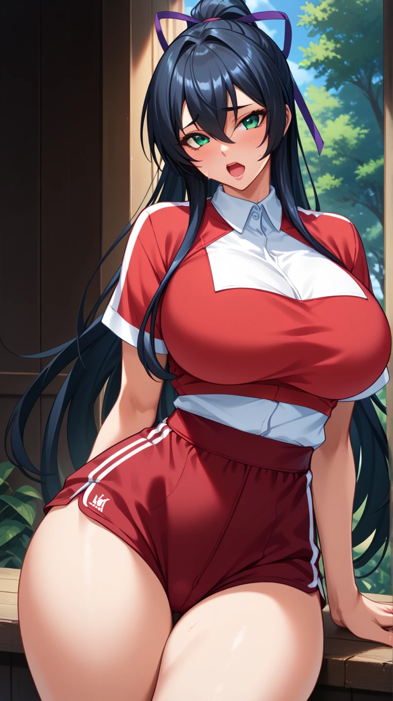 Yaomomo( from My hero academia) , super large breast, super sexy, sexy clothes, open clothes, on training