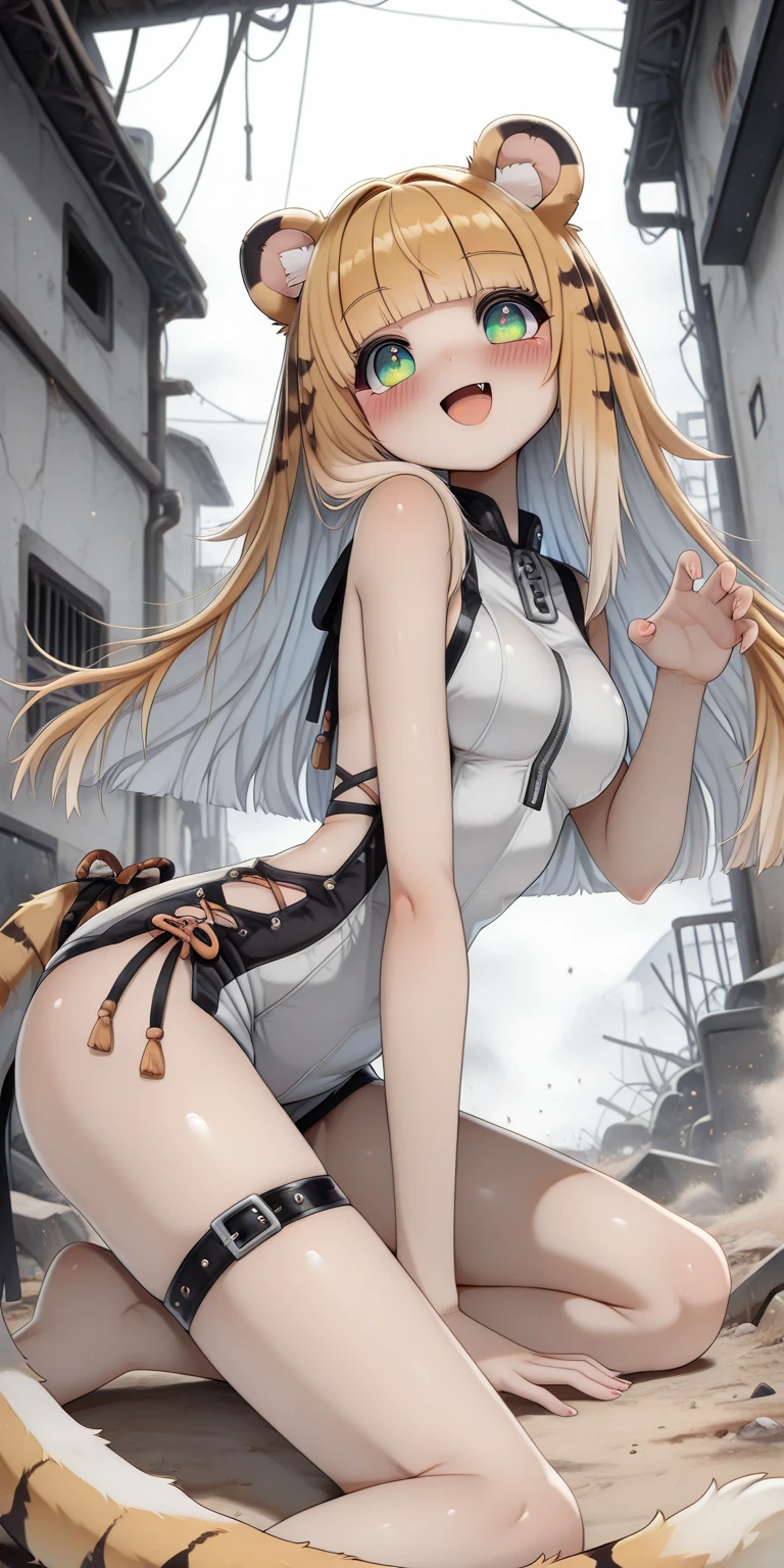 girl,Young,、teenager、(masterpiece,Highest quality),Street、Completely naked,Bare shoulders、Gal、Blonde、passionate、long hair、(Underboob),(Big Breasts),Cleavage,(stomach),Black mini tube top、looking at the camera、barefoot、damageジーンズ、damage(Very short denim shorts),(Ultra Micro Shorts),Strong winds、No underwear、solo、Are standing、barefoot、City、Embarrassing、Peeing