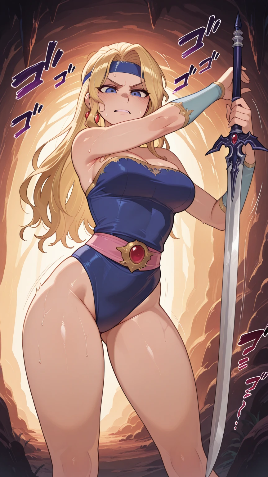 (Tabletop, Highest quality:1.2), Cowboy Shot, alone, One Girl, Mireille, (blush:1.1), Embarrassing, View your viewers, Place your hand on your chest, Circlet, Bikini Armor, Pelvic Curtain, Thighs Thighs Thighs Thighs, jewelry, bracelet, choker