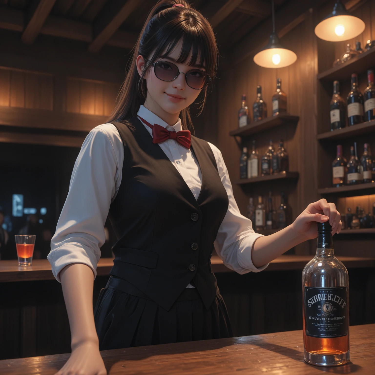 Levi Ackerman working as a bartender