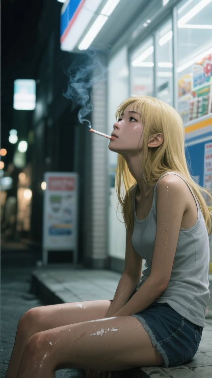 Woman, blonde, , louboutins, squatting pissing peeing described in panties, urine yellow stream, puddle, desperation, streaming from her crotch, shy, city sunshine? Angry
