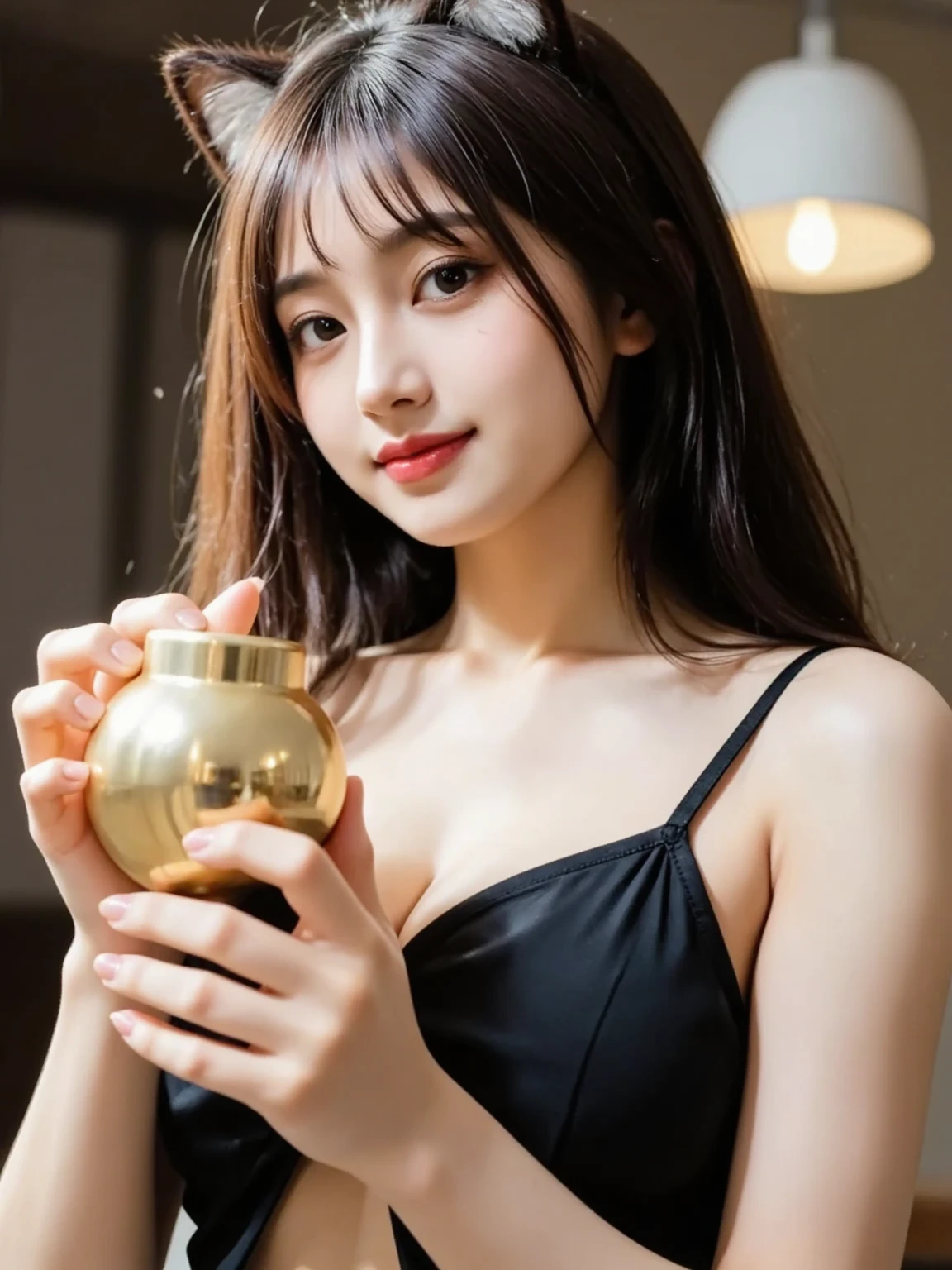 (fantasy:1.5),(8k,masterpiece, top quality, best quality,beautiful and aesthetic:1.2,professional illustrasion:1.1,ultra detail:1.3,perfect lighting),extremely detailed,highest detailed,incredibly absurdres , highres, ultra detailed,intricate:1.6,(Alchemy Workshop:1.4),A girl mixing,Medicine in many small bottles,holding small potion,colorful:1.4,zentangle,(a girl 26yo old),(cute girl),pointed chest:1.3,(double breasted:1.2,under bust:1.2), Amazing Cleavage:1.1, thin waist, medium ass, Raised sexy, (small breast: 1.4) posed cleavage:1.2,(female alchemy fashon:1.3),(highly detailed beautiful face and eyes,firm breasts),oily skin,((bronde hair, long pony tail hair)),thin pubic hair,cute,lovely,beautifuk alchemist costume,smile,in the Alchemy Workshop,smile,seductive weak smiling,(with sparkling eyes and a contagious smile),open mouth, Looking at Viewer,