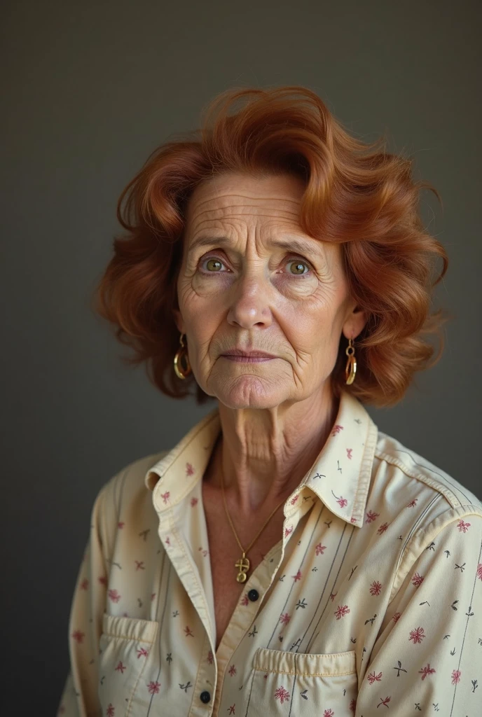 1 20-year-old woman with very intense red hair naked