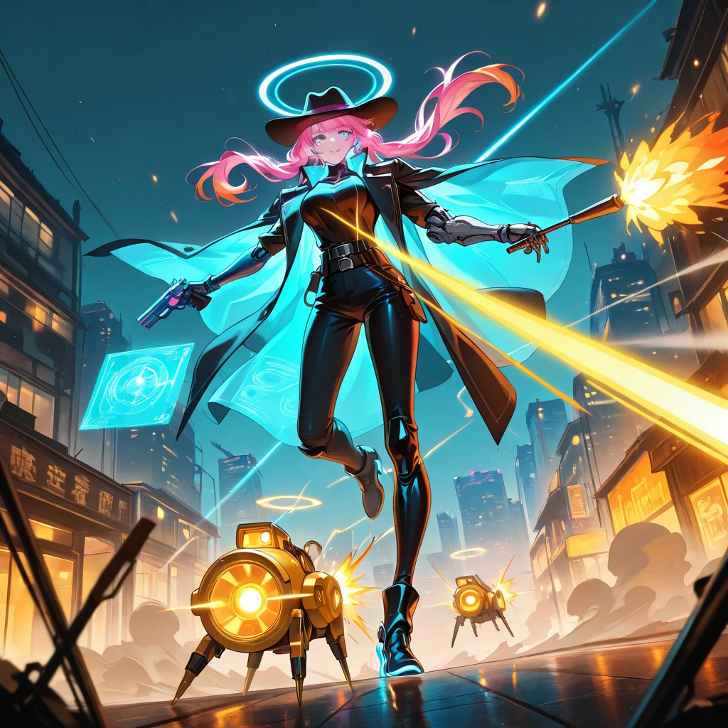 (beste-Qualit, tmasterpiece:1.3), ciberpunk, neon lights, a 1girl, ((hairlong, dark colored hair, Yellow eyes, stands, white cloak, White cyberpunk clothes, Short shorts)) rainy daytime, mist, gloomily, alleyway, Gray shades, looks down at the viewer,