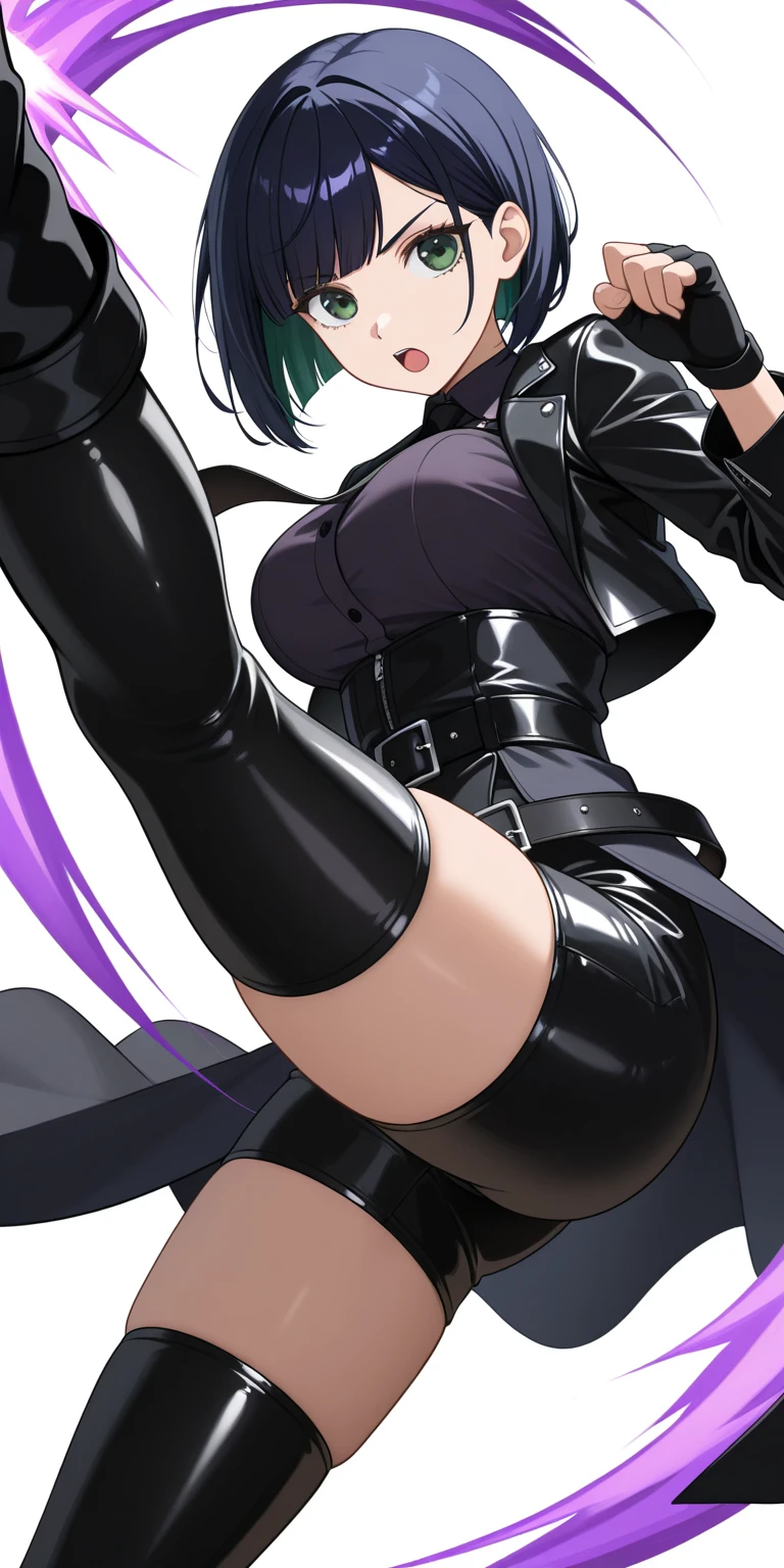 (Highly detailed CG), (highest quality), One girl, Perfect Face, absurdly Long Hair, Bright Eyes, (Beautiful, detailed eyes), Shiny skin, Shiny skin, Wide Hips, Tight waist, Retaking Black Coat, One eye is covered,boots,High collar,,mask,black gloves,Hair on one eye,gloves,Long Hair, indoor, focus, Recall,Purple eyes,No pants、Small, tight panties、White panties、On all foursで、Backwards、Stick your ass out、Turn your back、On all fours、back、View from behind the butt