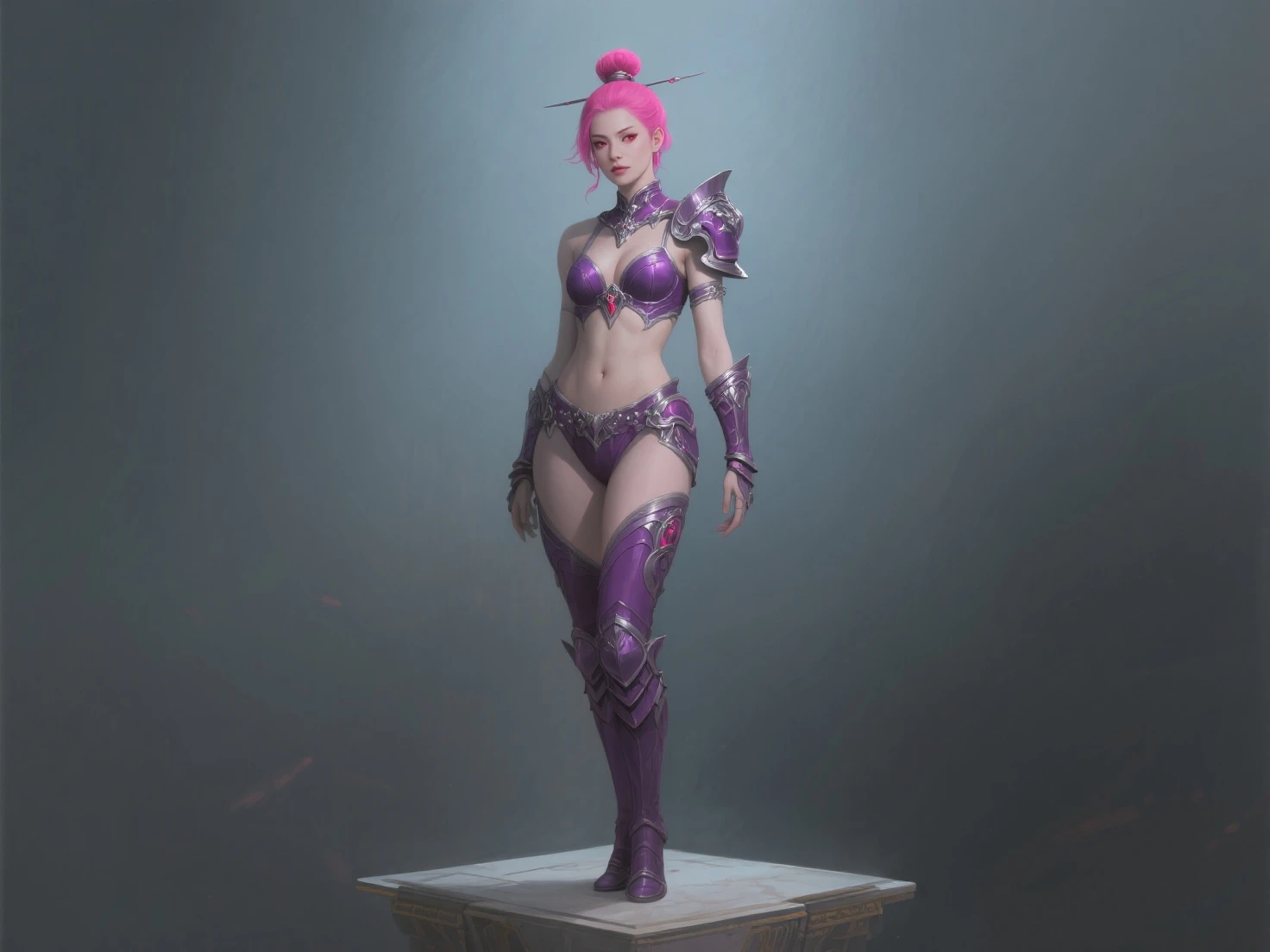 League of Legends((Katarina)), Katarina, beautiful female assassin, ((Realistic)) and watercolor drawing of a girl with goth colors. She's having ((Ruby hair)), dressed in (black colored leggings:Star motif ), ((Beautiful and aesthetic)), There is a stab wound in the right eye, muscular fit body abs, ((There is a tattoo on the waist)), Sexy, Long legs，under-boobs, ((full bodyesbian)), There is a dagger next to the thigh, There is equipment on long shoes, Hot, (star filled sky background) (Clear background:1.35), (Particle, Firefly, blue glowing):1.3, hyper HD, A high resolution, Complete body, Full body shot, in a panoramic view, full bodyesbian, Complete body, Gothic art, ((Best quality)), High details, High quality, Best quality, 8K