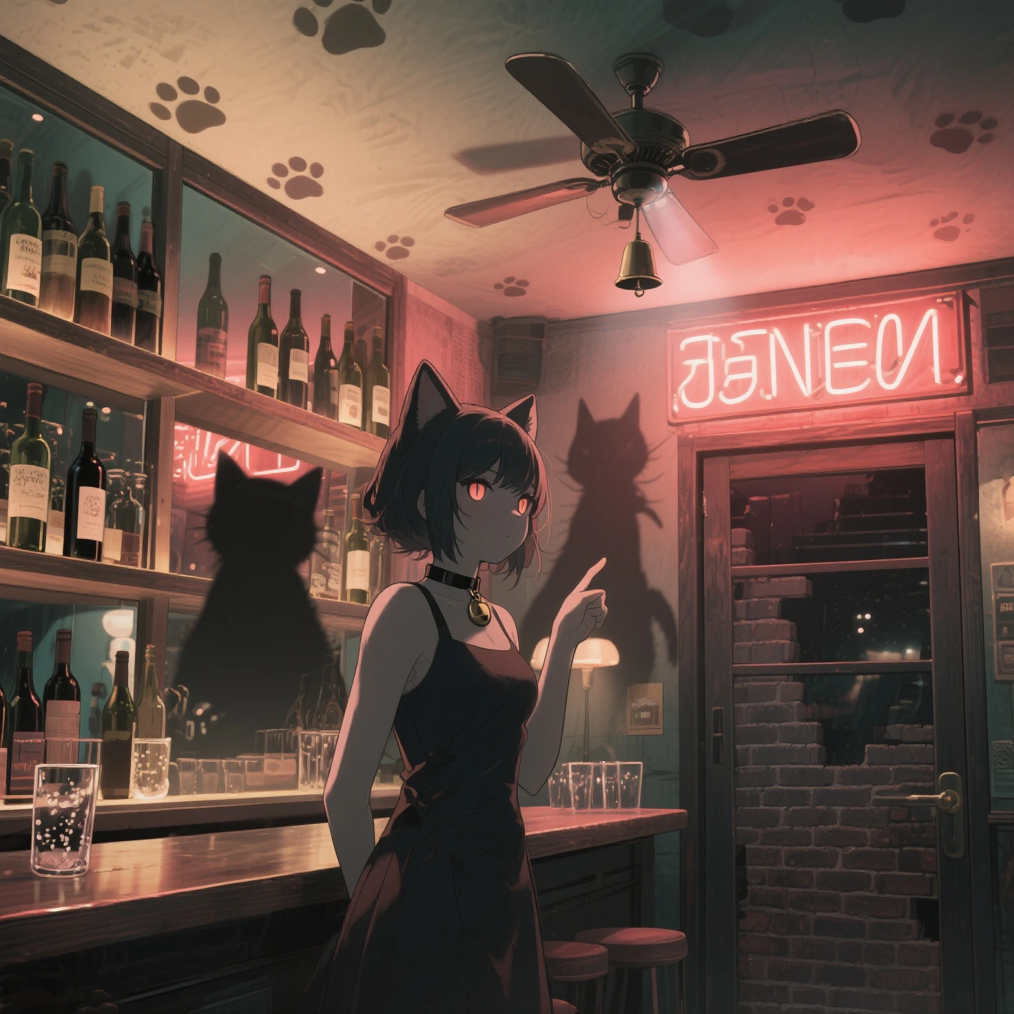 furry raccoon girl, absurdres, solo, 1girl, multicolored eyes, raccoon ears, two-tone hair, (high quality, best quality, masterpiece, 2d), high-res, (8k), no nuzzle, body fur, (animal nose), (tail, fluffy tail, blue tail), (restaurant), sitting on chair, table, black dress, (spreading legs), no panties, ((pussy)), pussy peek, smiling, wide shot, indoors <lora:michiruLora_michiruv3latest:0.76>