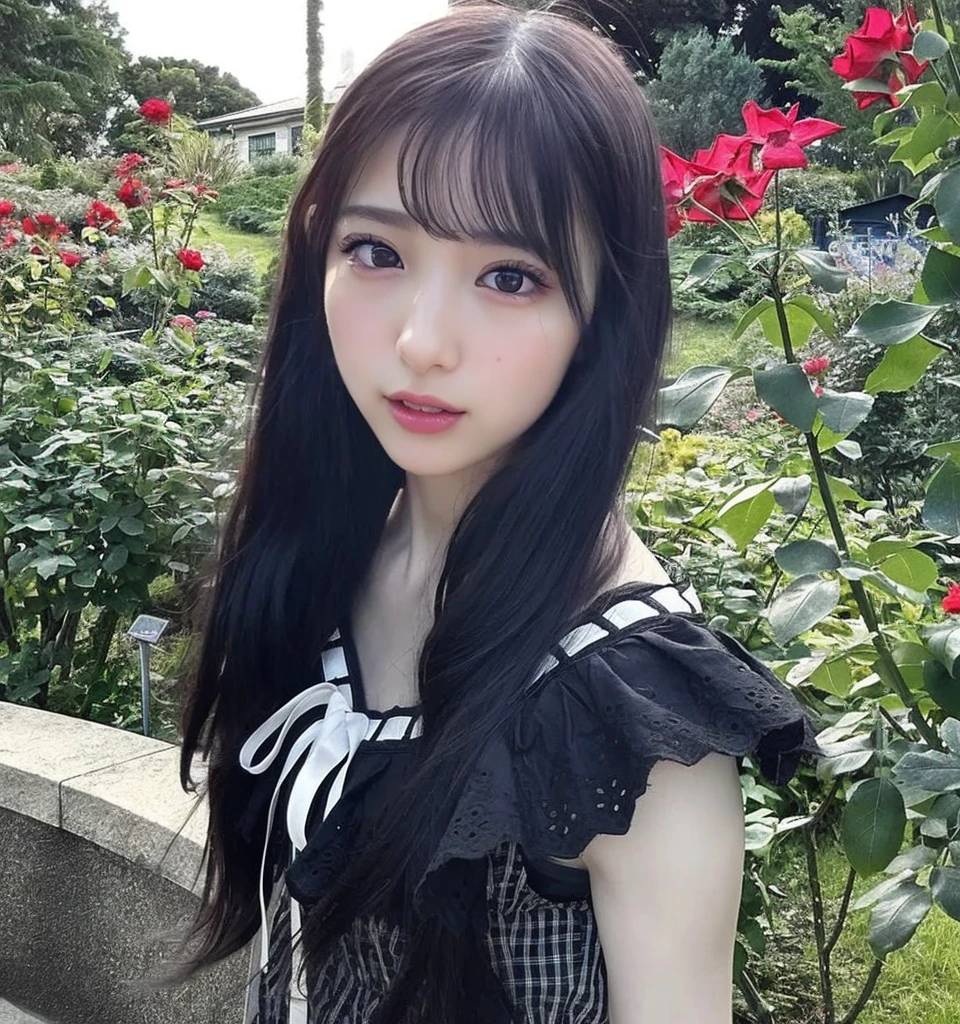 an extremely delicate and beautiful, extremely detailed, huge filesize, ultra-detailed, highres, absurdres, soft light,
1girl, solo, professional photo of a girl with beautiful long black hair wearing gothic dress, portrait, depth of field