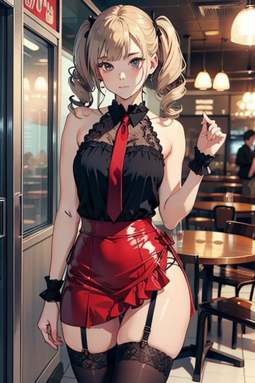 Ino yamanaka, spaghetti strap top, high waist short skirt,