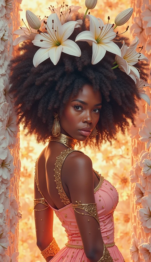 Sensual naked black woman showing off her vagina