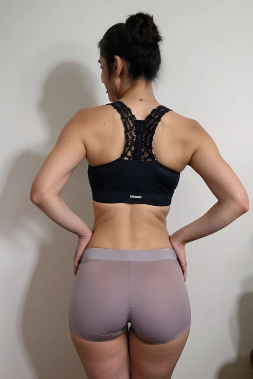yoga shorts sexy girl on her back
