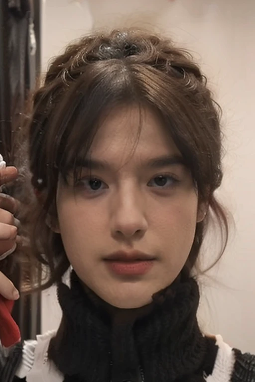 giraffe woman in a black dress holding a remote control, Portrait Sophie Mudd, angela sarafyan, Anne of arms, burning brightly, Charli Bowater, screenshot from a movie, sensual smile, dilraba dilmurat, bella poarch, cool appearance, Anne of arms as joan of arc, but a stern look on her, Jennie Kim the Black Pink