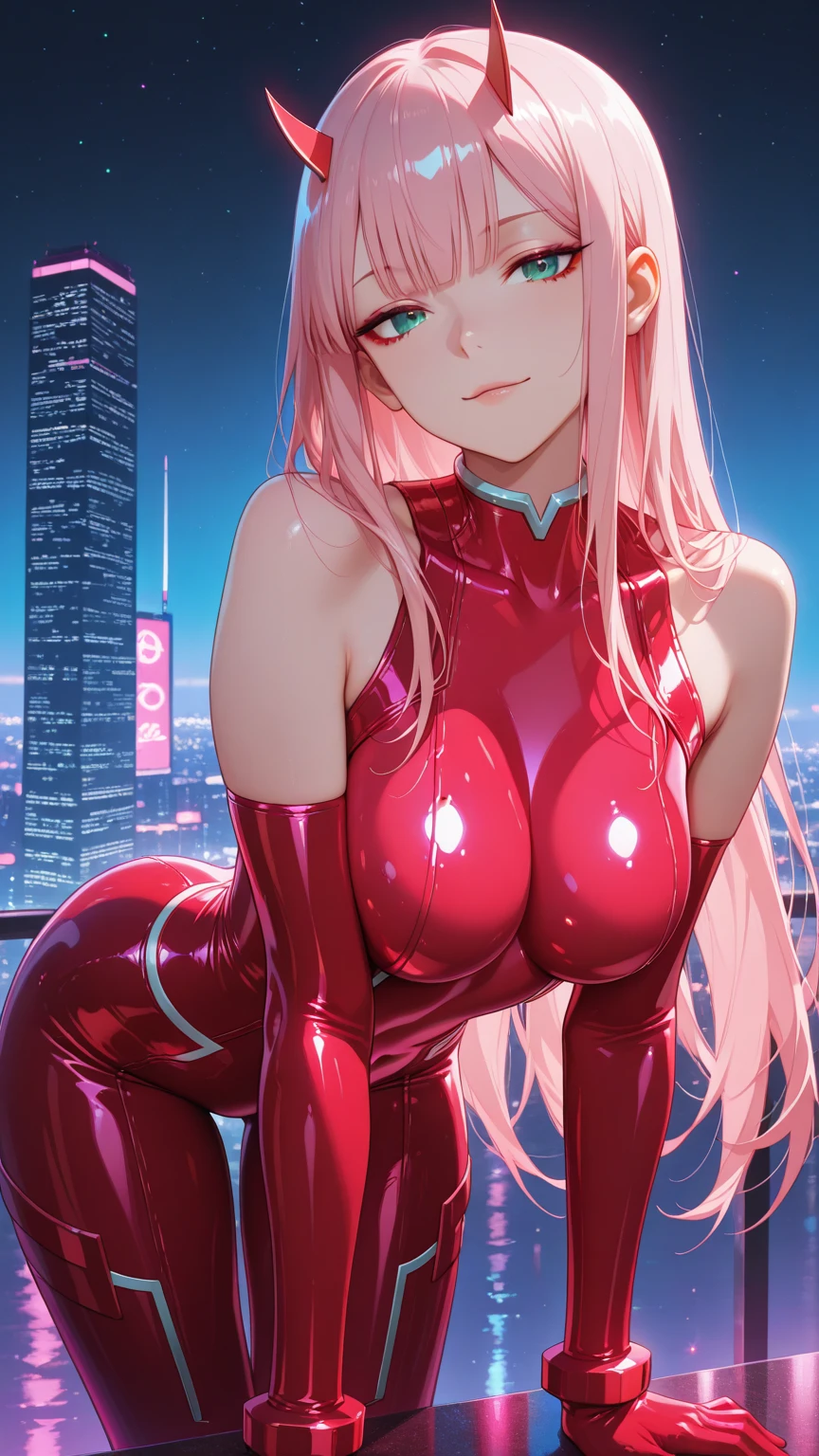 ((masterpiece)), ((best quality)), ((highres)), 1girl, solo, superhero, bare legs, ((matching pink knee boots, matching gloves)), sleeveless, looking at viewer, city backdrop, perfect hands, perfect eyes, perfect legs, perfect arms, perfect fingers, medium breasts, ((pink leotard)), standing, blonde hair, long hair, blue eyes, cute face, hair down, bangs, (cleavage cutout, heart cutout), (white thigh high pantyhose)