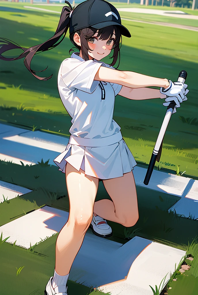 nsfw, (masterpiece, top quality, best quality, highly detailed:1.6), extremely detailed CG unity 8k wallpaper, strong facial expression, (sharp eye:1.2), (scowl:1.1), (embarrassed, blush:1.3), (steam:1.8), (wet:1.2), (sweat:1.1), (trembling:1.3), (open mouth, wavy mouth:1.4), (harf open eyes:1.5), (feeling weak:1.5), (shoot from front, looking at viewer:1.2), (leaning forward,close knees, hands between legs, pee running down legs:2), (((clutching crotch))), (golf course, Sun visor:2), (woman, outdoor, Golfer:1.4), (long hair, brown hair, ponytail:1.5), (woman trembling with sexual climax:1.5), colorful, full body, wide shot, perfect composition, urination, incontinence, piss, peeing self, A lot of pee, pee running down legs, (((pee stream))), (pee puddle), wetting herself, pee stain, peeing, blush, trembling, embarrassed, large breasts, Yellow pee, ((leaking pee)), Shaking one's shoulders, Breaking a sweat on forehead, puddle of pee, Pee at your feet, Pee spread on the floor, Pee stains, Dripping pee between my legs, Feet wet from pee, Pee-covered feet, Pee at your feet, want to pee, about to pee, Full bladder, Pee-soaked skirt, Pee-soaked shoes, natural makeup,